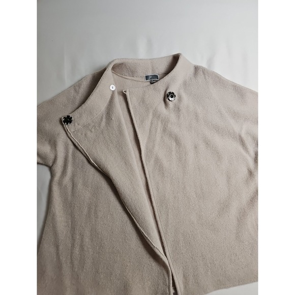 JM Collection Wool Wrap Cardigan Sweater Poncho Jacket Size L  Rhinestones - Picture 6 of 7